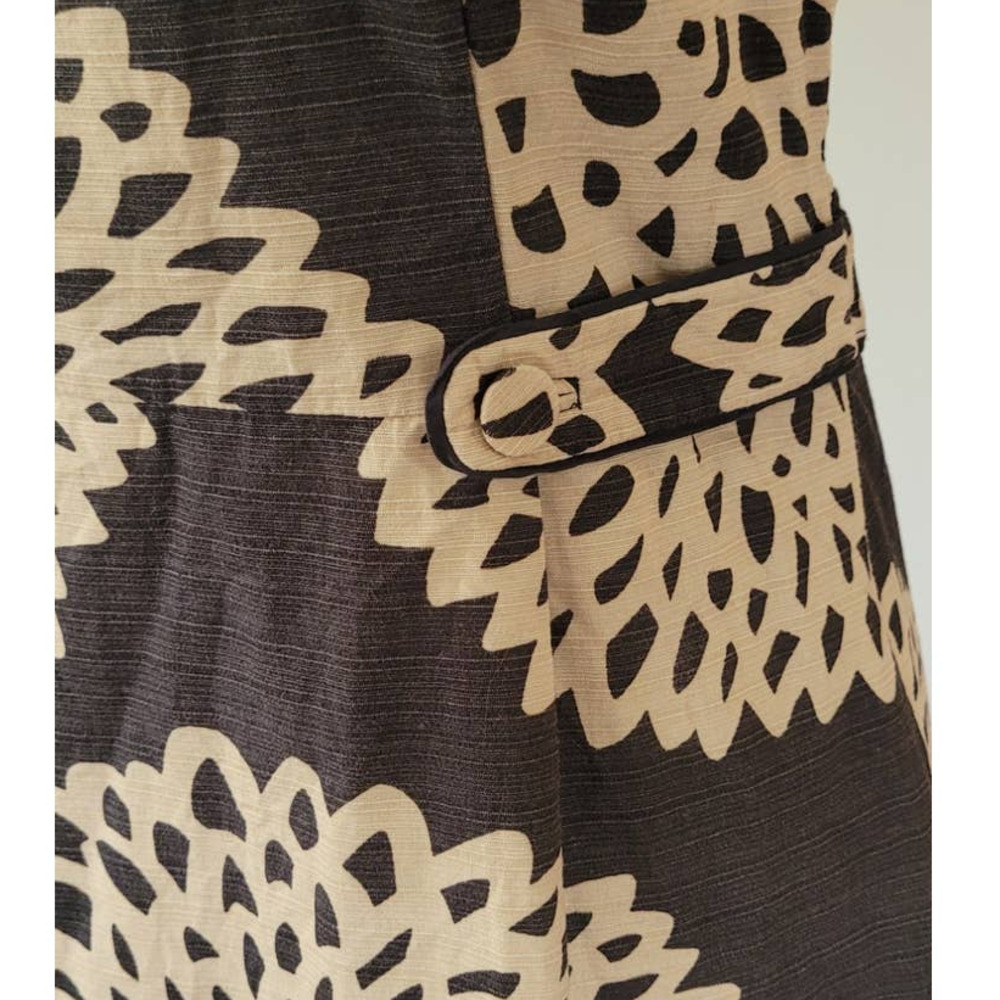 Boden Sleeveless Dress Allover Floral Print Gray and Tan Size 6 - Picture 2 of 6